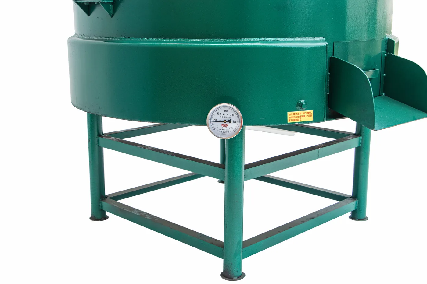 Flat-Bottom Thermal-Oil Fired Roaster — Full unit & thermometer
