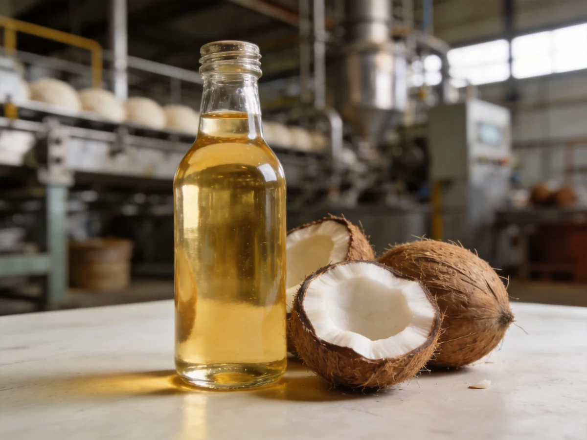 How coconut oil is made — industrial process illustration 2