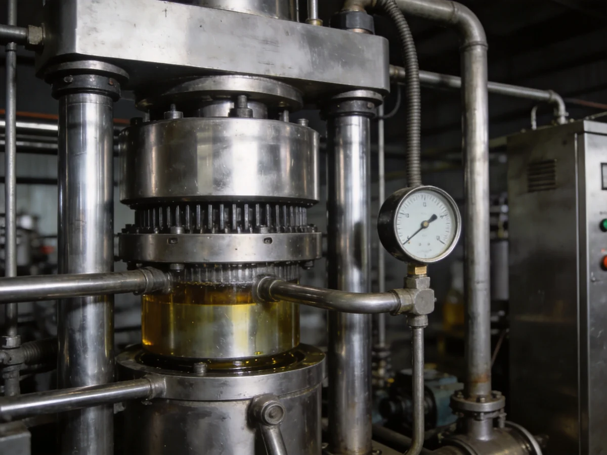 How hydraulic oil press works — industrial process illustration 1