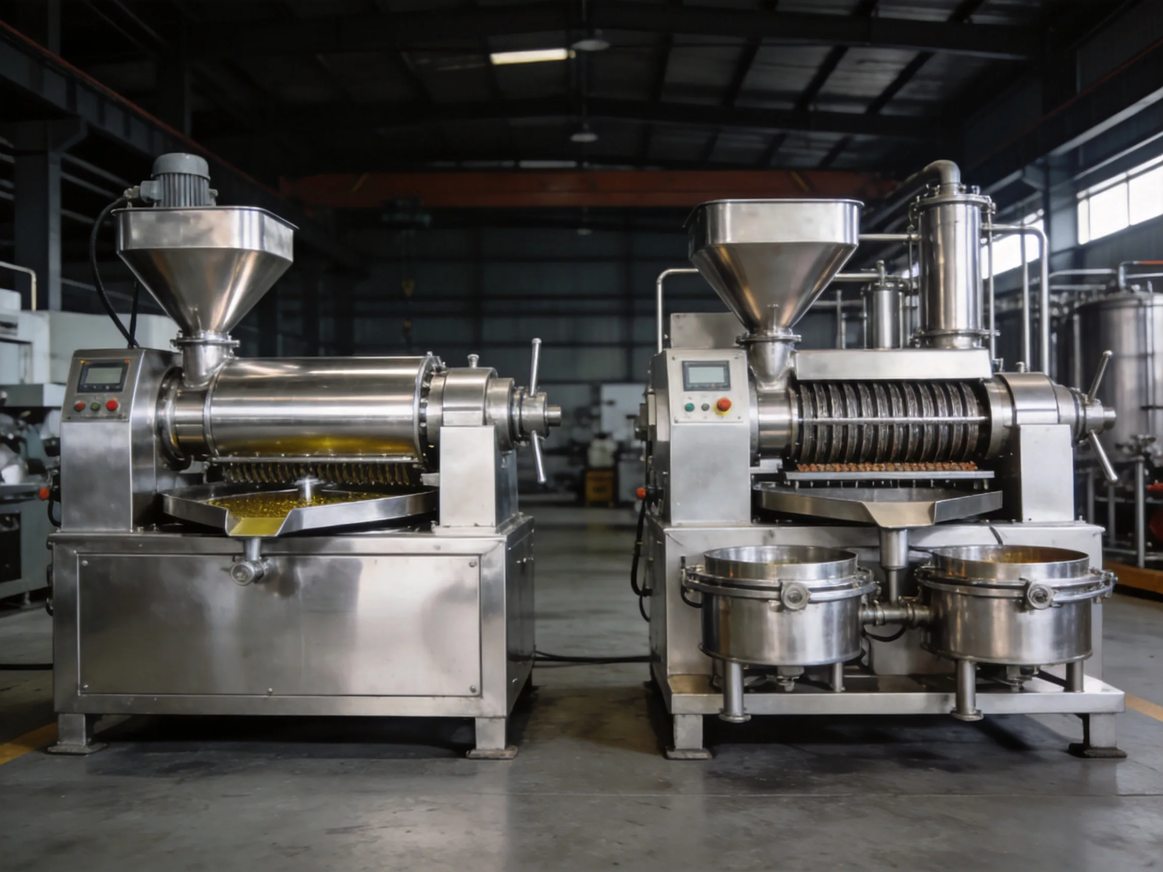 Pressing vs Solvent Extraction — industrial oil-processing equipment