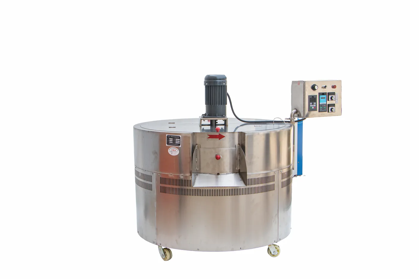 1.2m Induction Flat-Bottom Roaster — Round pan — top view